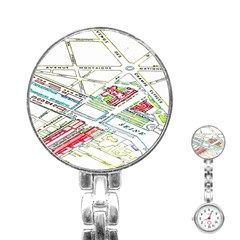 Paris Map Stainless Steel Nurses Watch by BangZart