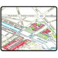 Paris Map Double Sided Fleece Blanket (medium)  by BangZart