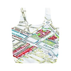 Paris Map Full Print Recycle Bags (m)  by BangZart