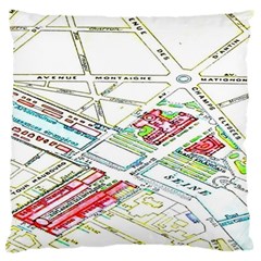 Paris Map Standard Flano Cushion Case (two Sides) by BangZart