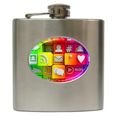 Colorful 3d Social Media Hip Flask (6 Oz) by BangZart