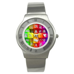 Colorful 3d Social Media Stainless Steel Watch by BangZart