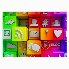 Colorful 3d Social Media Large Glasses Cloth by BangZart