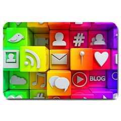 Colorful 3d Social Media Large Doormat  by BangZart