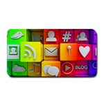 Colorful 3d Social Media Medium Bar Mats 16 x8.5  Bar Mat