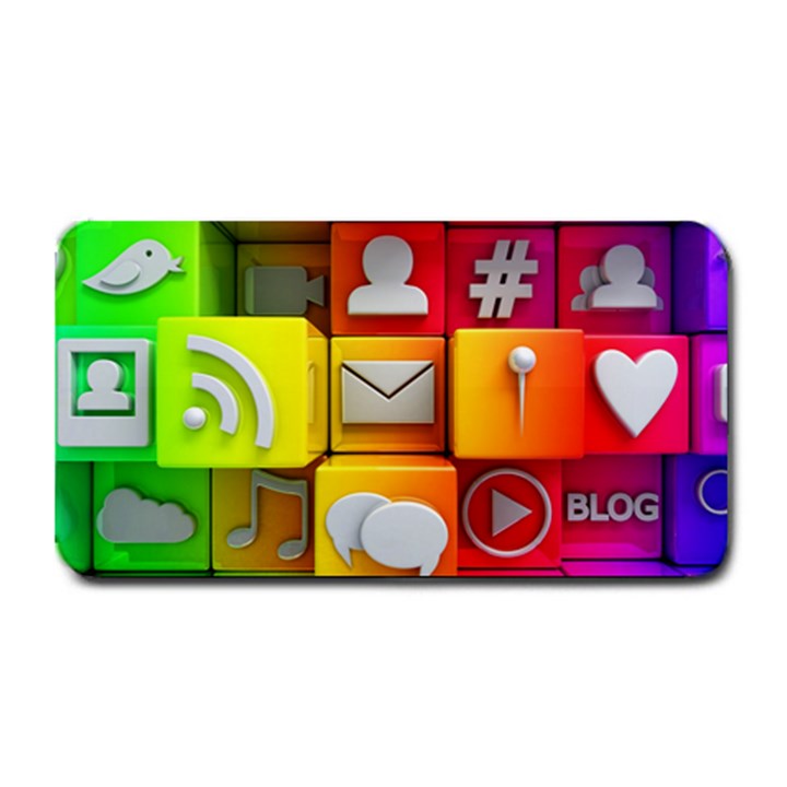 Colorful 3d Social Media Medium Bar Mats