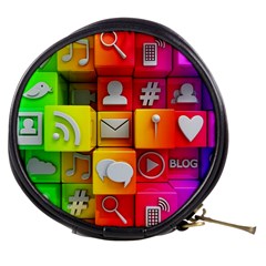 Colorful 3d Social Media Mini Makeup Bags by BangZart