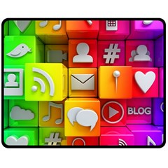 Colorful 3d Social Media Fleece Blanket (medium)  by BangZart