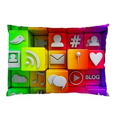 Colorful 3d Social Media Pillow Case (two Sides) by BangZart