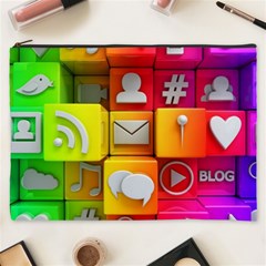 Colorful 3d Social Media Cosmetic Bag (xxxl)  by BangZart