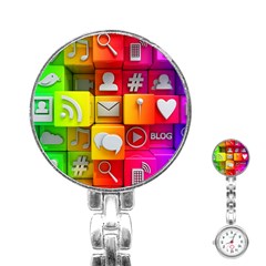 Colorful 3d Social Media Stainless Steel Nurses Watch by BangZart