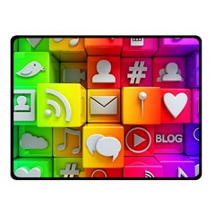 Colorful 3d Social Media Double Sided Fleece Blanket (small)  by BangZart