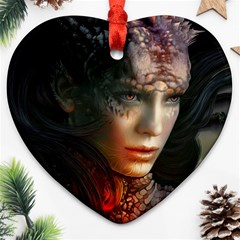 Digital Fantasy Girl Art Ornament (heart) by BangZart