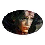 Digital Fantasy Girl Art Oval Magnet Front