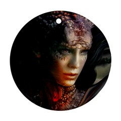 Digital Fantasy Girl Art Round Ornament (two Sides) by BangZart