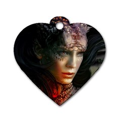 Digital Fantasy Girl Art Dog Tag Heart (two Sides) by BangZart