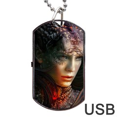 Digital Fantasy Girl Art Dog Tag Usb Flash (two Sides)