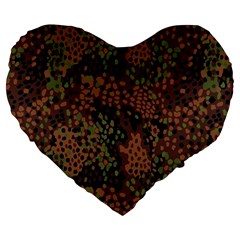 Digital Camouflage Large 19  Premium Heart Shape Cushions by BangZart