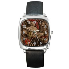 Chinese Dragon Square Metal Watch by BangZart