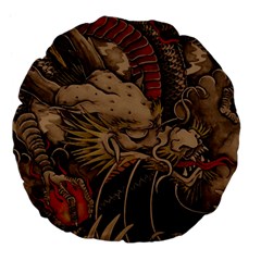 Chinese Dragon Large 18  Premium Flano Round Cushions by BangZart