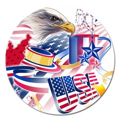 United States Of America Usa  Images Independence Day Magnet 5  (round) by BangZart