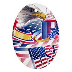 United States Of America Usa  Images Independence Day Oval Ornament (two Sides) by BangZart