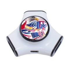 United States Of America Usa  Images Independence Day 3-port Usb Hub by BangZart