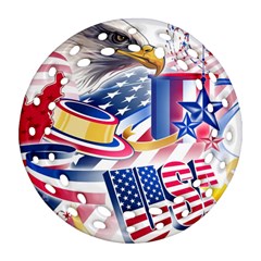 United States Of America Usa  Images Independence Day Ornament (round Filigree) by BangZart