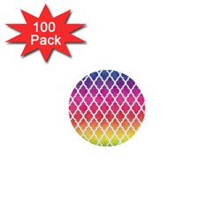 Colorful Rainbow Moroccan Pattern 1  Mini Buttons (100 Pack) 