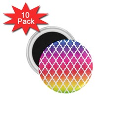 Colorful Rainbow Moroccan Pattern 1 75  Magnets (10 Pack) 