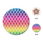 Colorful Rainbow Moroccan Pattern Playing Cards (Round)  Front