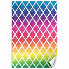 Colorful Rainbow Moroccan Pattern Canvas 12  X 18   by BangZart