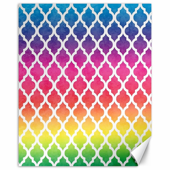 Colorful Rainbow Moroccan Pattern Canvas 16  x 20  