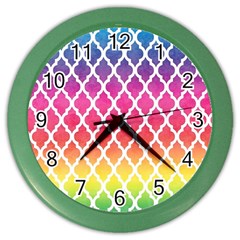 Colorful Rainbow Moroccan Pattern Color Wall Clocks by BangZart