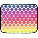 Colorful Rainbow Moroccan Pattern Fleece Blanket (Mini) 35 x27  Blanket