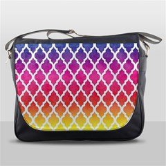 Colorful Rainbow Moroccan Pattern Messenger Bags by BangZart