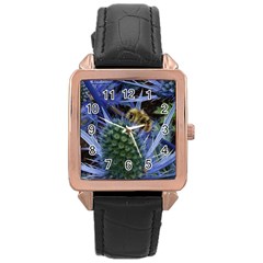 Chihuly Garden Bumble Rose Gold Leather Watch  by BangZart