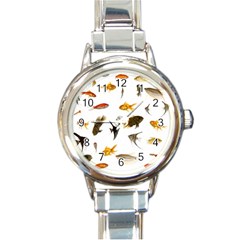 Goldfish Round Italian Charm Watch by BangZart