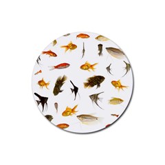 Goldfish Rubber Round Coaster (4 Pack)  by BangZart