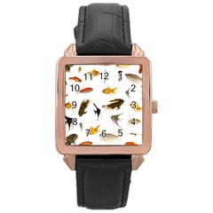 Goldfish Rose Gold Leather Watch  by BangZart