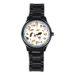 Goldfish Stainless Steel Round Watch by BangZart