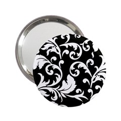 Vector Classicaltr Aditional Black And White Floral Patterns 2 25  Handbag Mirrors by BangZart