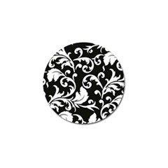 Vector Classicaltr Aditional Black And White Floral Patterns Golf Ball Marker by BangZart