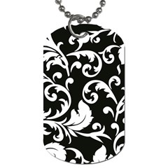 Vector Classicaltr Aditional Black And White Floral Patterns Dog Tag (two Sides) by BangZart