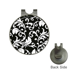 Vector Classicaltr Aditional Black And White Floral Patterns Hat Clips With Golf Markers by BangZart