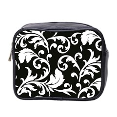 Vector Classicaltr Aditional Black And White Floral Patterns Mini Toiletries Bag 2-side by BangZart