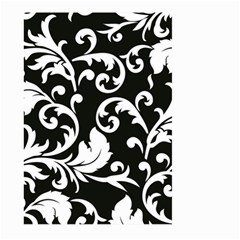 Vector Classicaltr Aditional Black And White Floral Patterns Large Garden Flag (two Sides) by BangZart