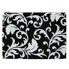 Vector Classicaltr Aditional Black And White Floral Patterns Cosmetic Bag (xxl)  by BangZart