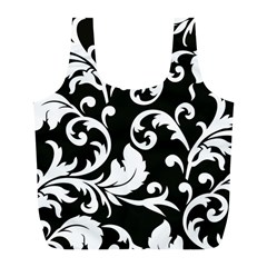 Vector Classicaltr Aditional Black And White Floral Patterns Full Print Recycle Bags (l)  by BangZart