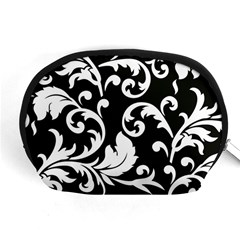 Vector Classicaltr Aditional Black And White Floral Patterns Accessory Pouches (medium)  by BangZart